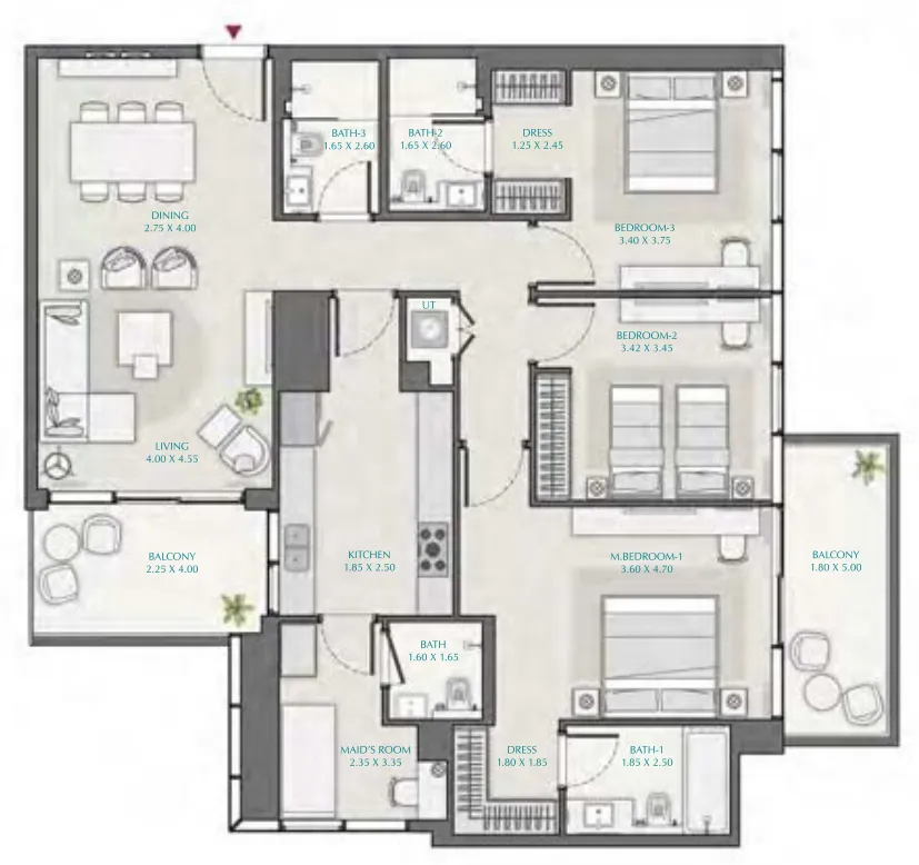 Wasl Avenue Park Towers 1 at Wasl 1 floor plan
