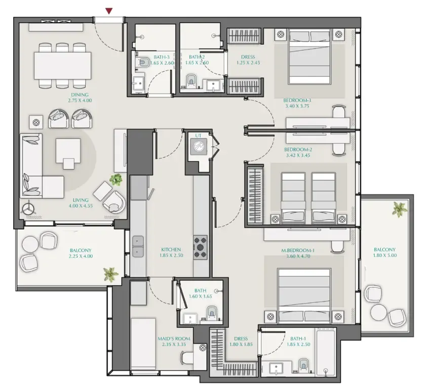 Wasl Avenue Park Towers 1 at Wasl 1 floor plan