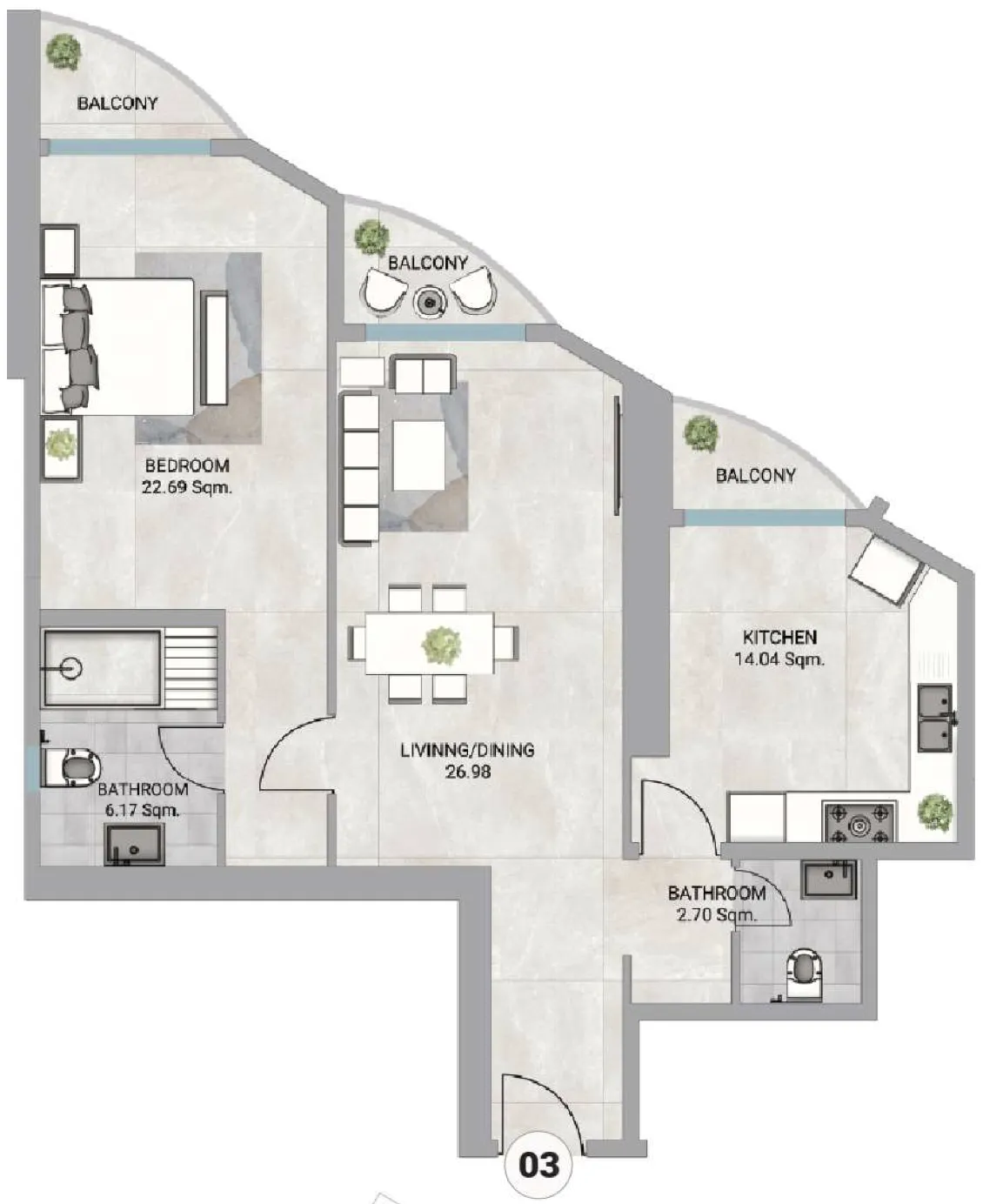 GJ Properties Barajeel Towers floor plan