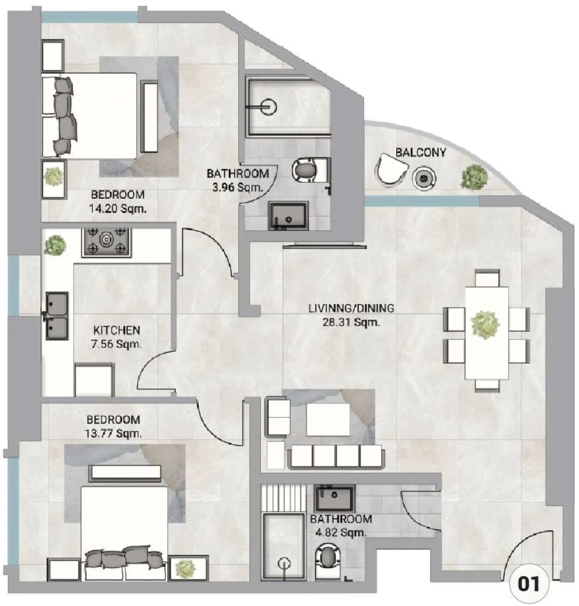 GJ Properties Barajeel Towers floor plan