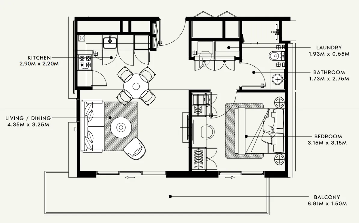 Azizi Beach Oasis 1 and 2 floor plan