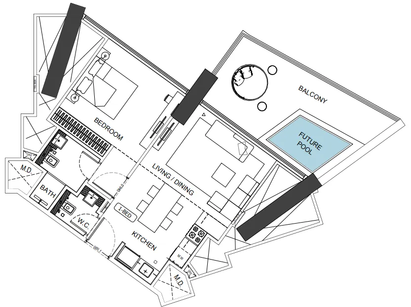 Binghatti Binghatti Phantom floor plan