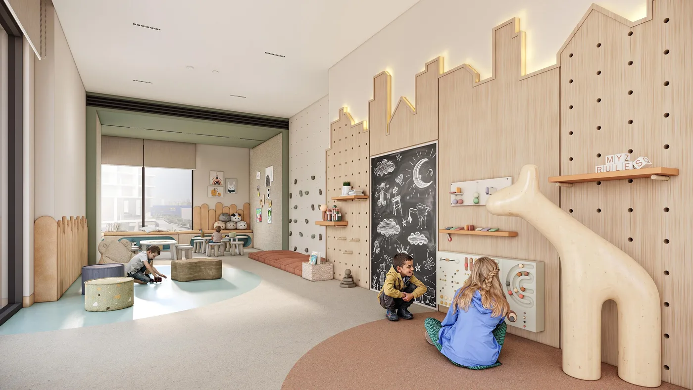 Kids Play Area amenity image at Boulevard Park at Wasl Gate