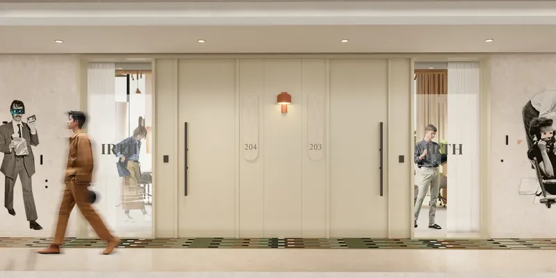 Interior at HQ by Rove in Business Bay Dubai