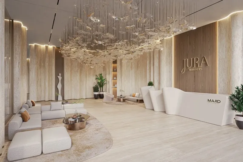 Lobby at Jura Terraces in Dubai Land Residence Complex Dubai
