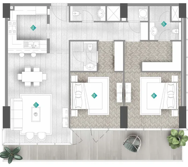 Durar Group Moonstone Interiors by Missoni floor plan