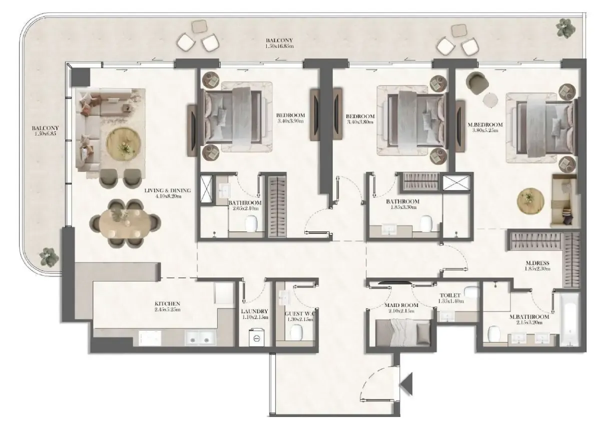 Royal Development Holding Rotana Residences South Tower floor plan