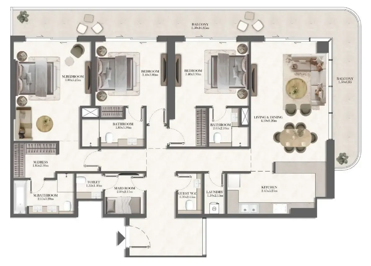Royal Development Holding Rotana Residences South Tower floor plan