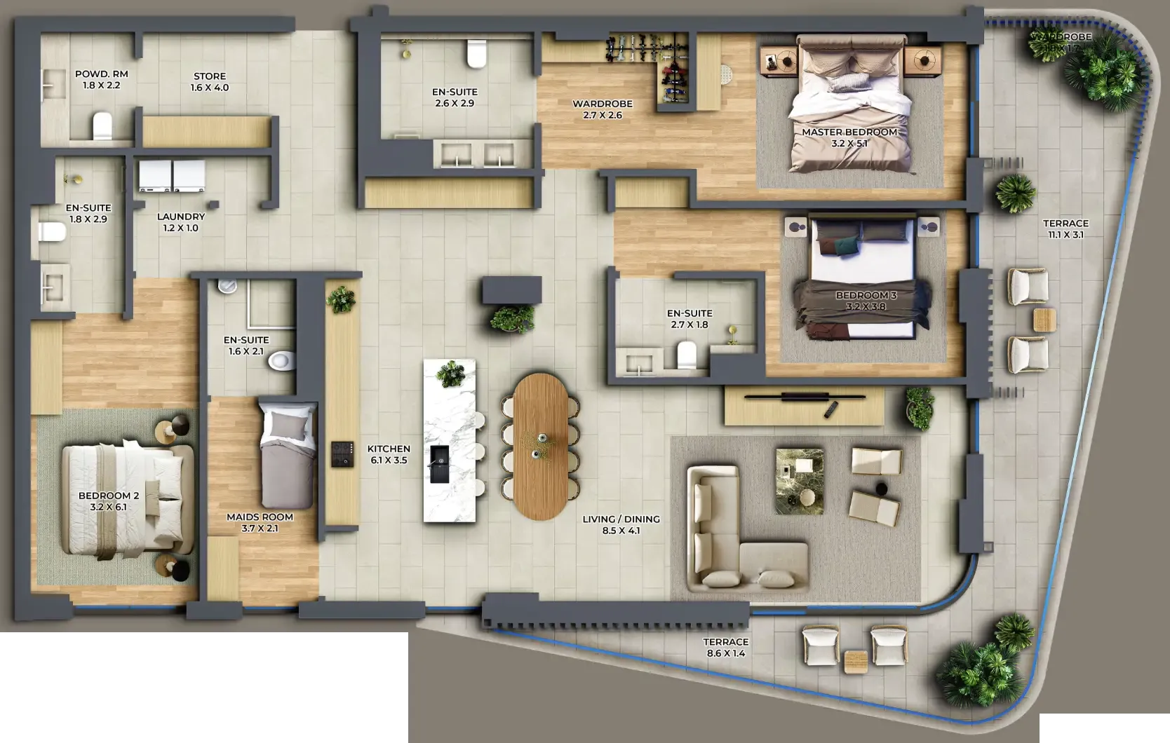 Al Barari The Cape floor plan