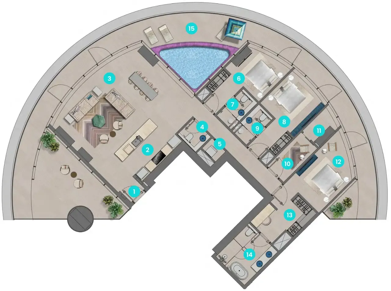 Durar Group Trio Isle Queen B floor plan