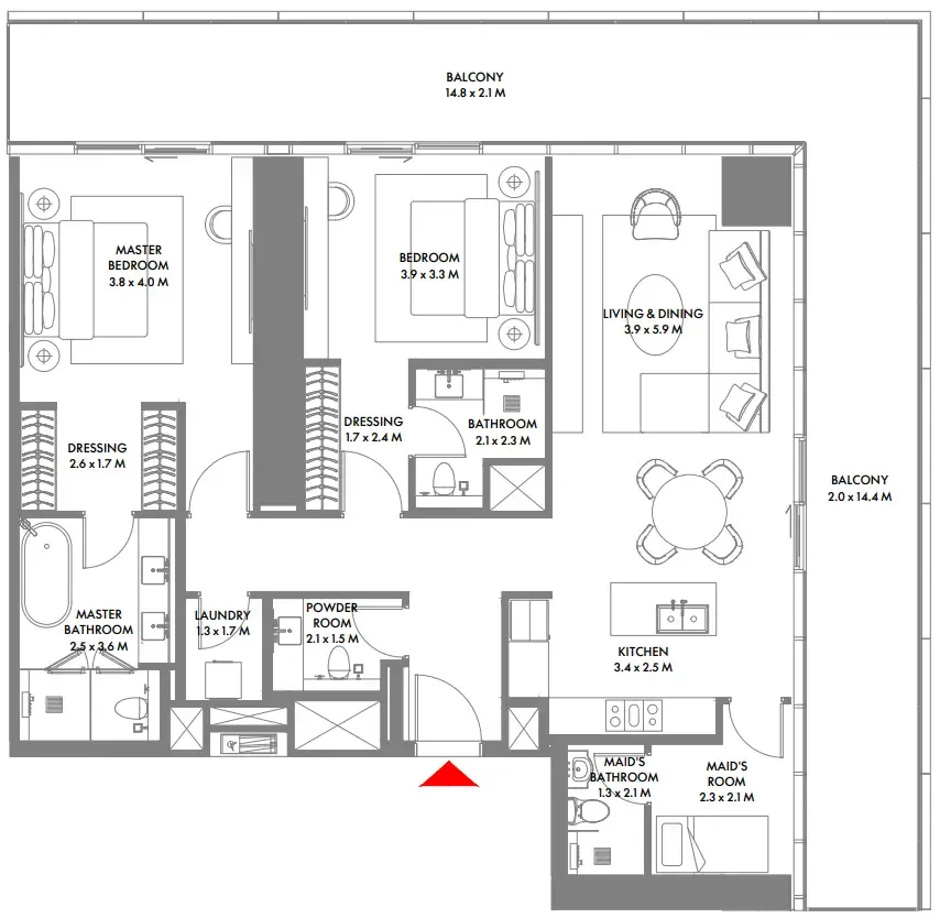 Arada W The Residences by Arada floor plan