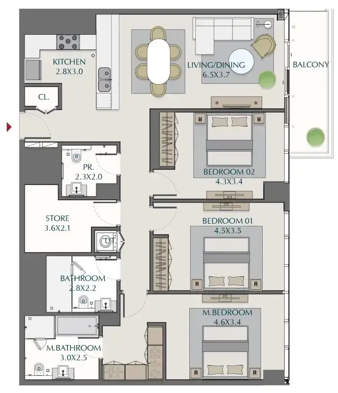 Wasl Wasl1 1 Residences floor plan