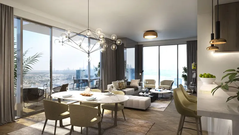 Interior at Wasl1 1 Residences in Al Kifaf Dubai