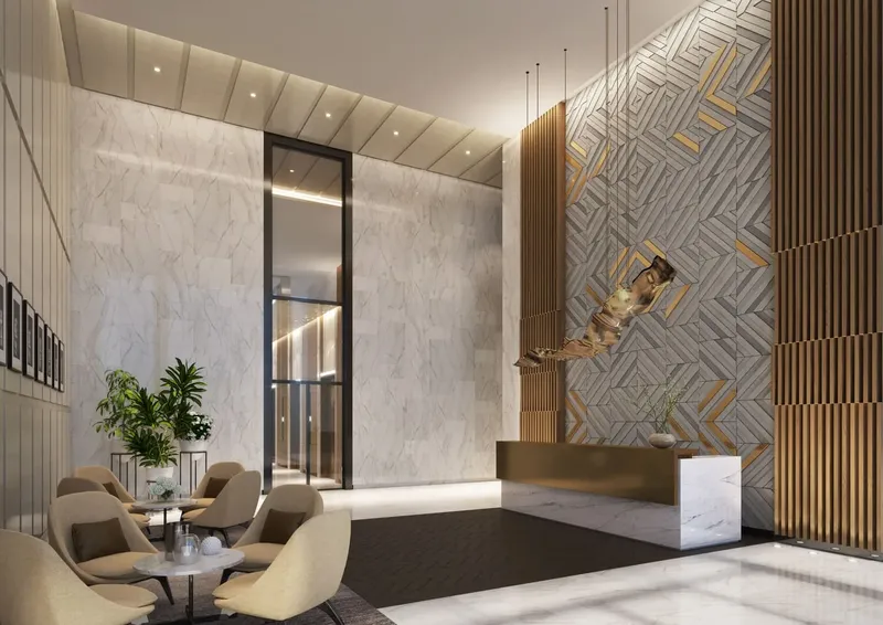 Lobby at Wasl1 1 Residences in Al Kifaf Dubai