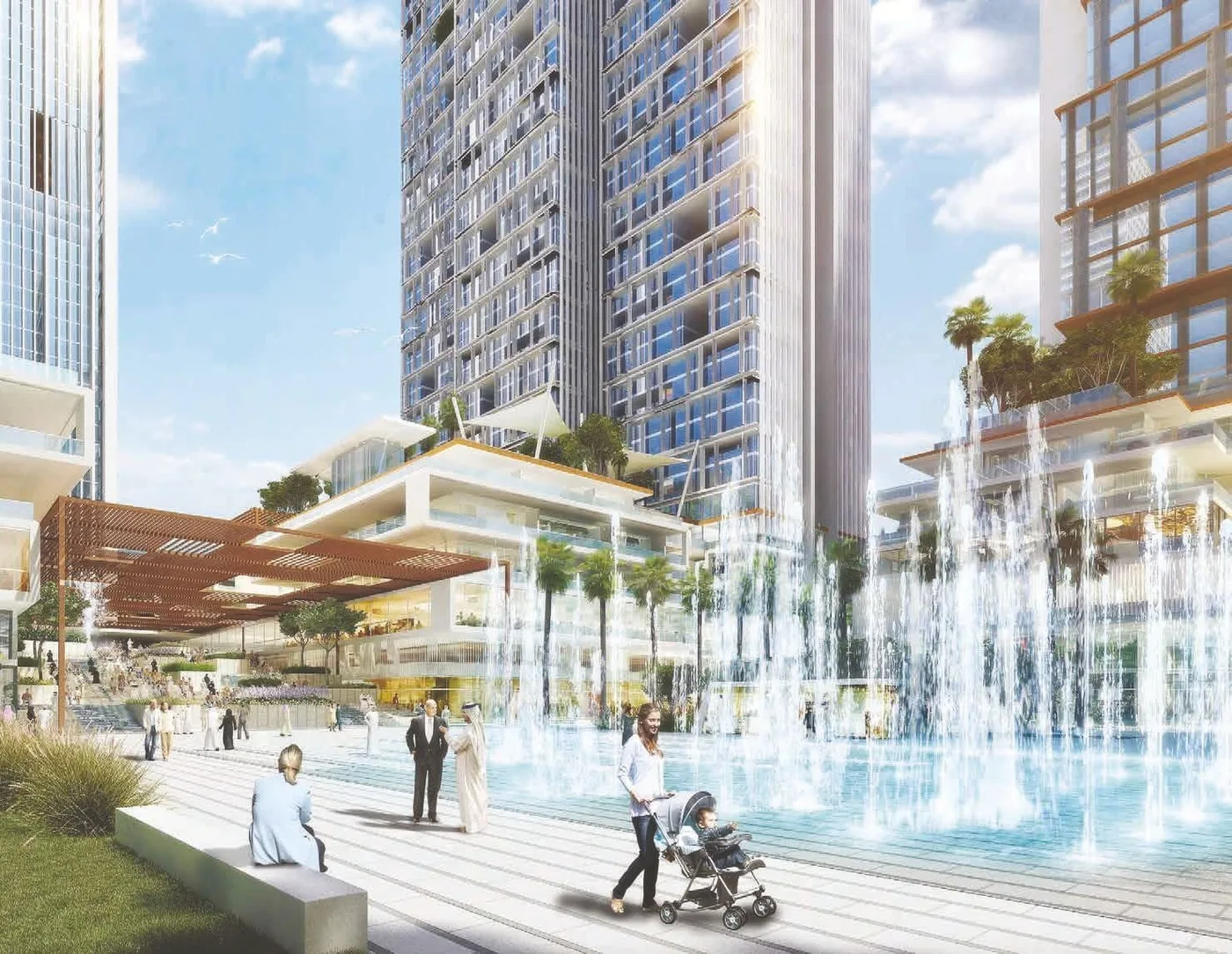 Kids Splash Pad amenity image at Wasl1 1 Residences