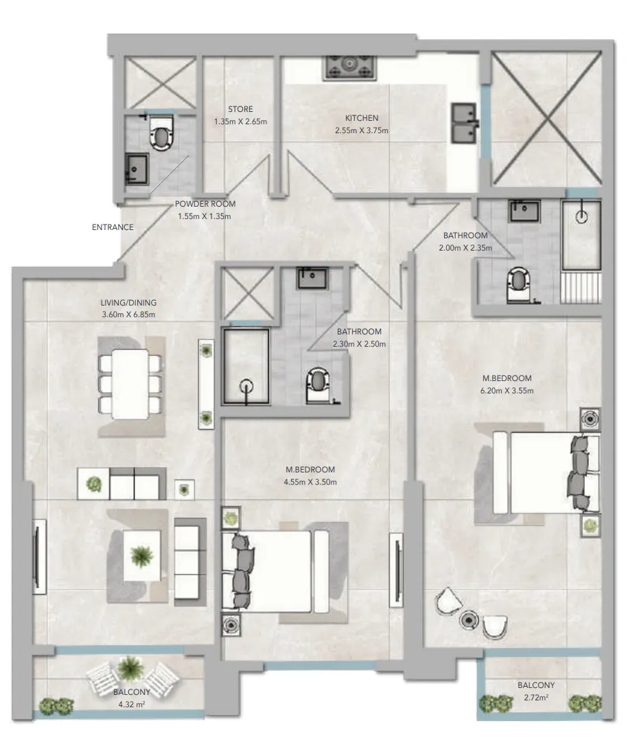 GJ Properties Al Aamra 3 Tower floor plan