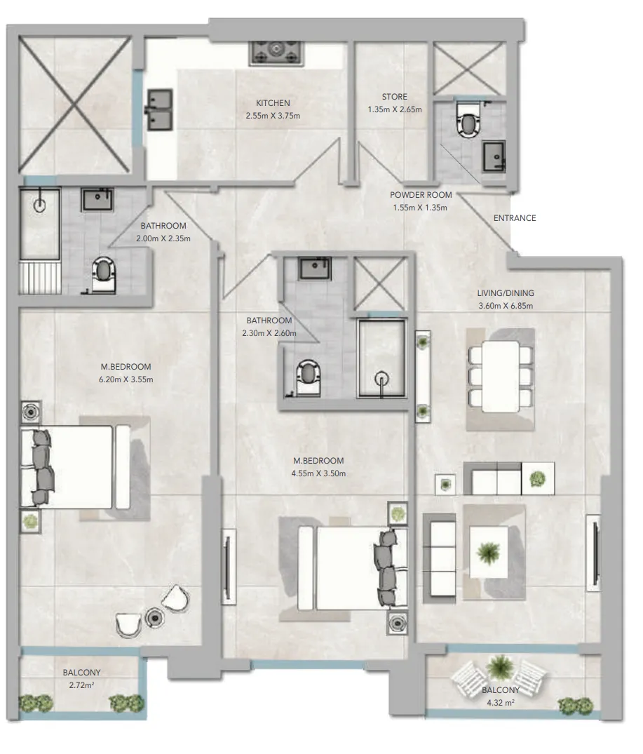 GJ Properties Al Aamra 3 Tower floor plan