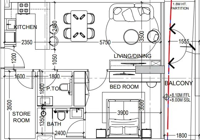 Dugasta Al Haseen Residences 6 floor plan