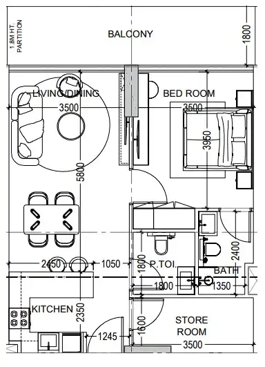 Dugasta Al Haseen Residences 6 floor plan