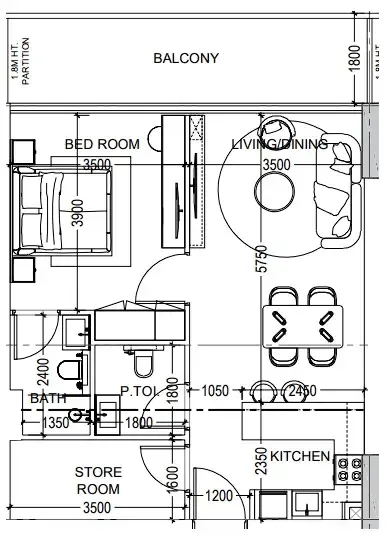 Dugasta Al Haseen Residences 6 floor plan