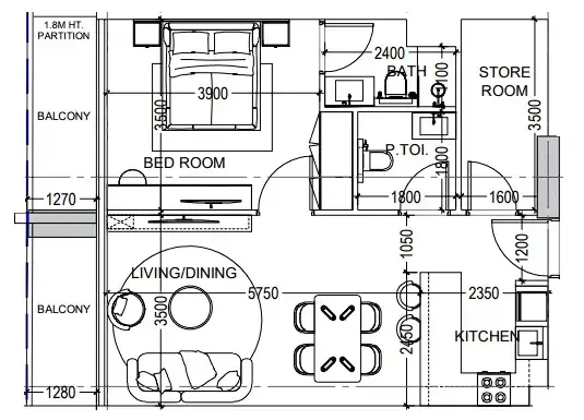 Dugasta Al Haseen Residences 6 floor plan