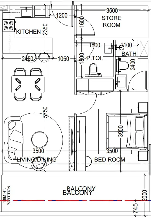 Dugasta Al Haseen Residences 6 floor plan