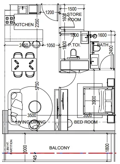 Dugasta Al Haseen Residences 6 floor plan