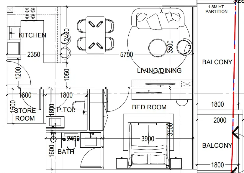 Dugasta Al Haseen Residences 6 floor plan