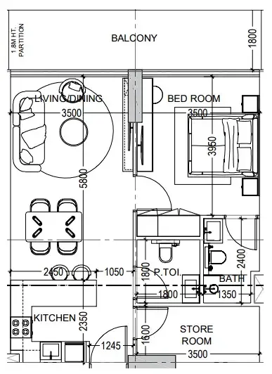 Dugasta Al Haseen Residences 6 floor plan