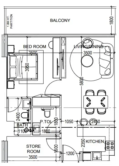 Dugasta Al Haseen Residences 6 floor plan