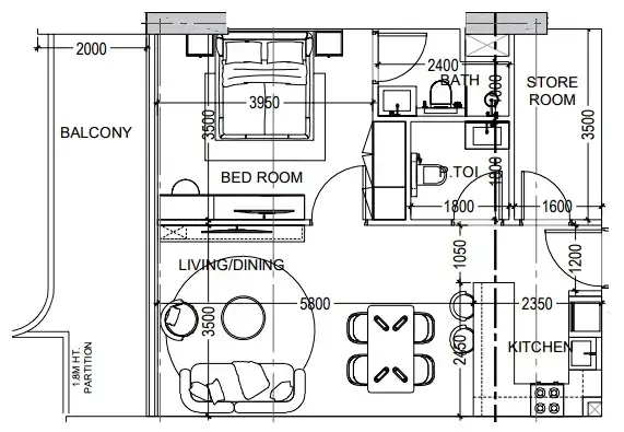 Dugasta Al Haseen Residences 6 floor plan