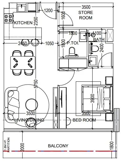Dugasta Al Haseen Residences 6 floor plan