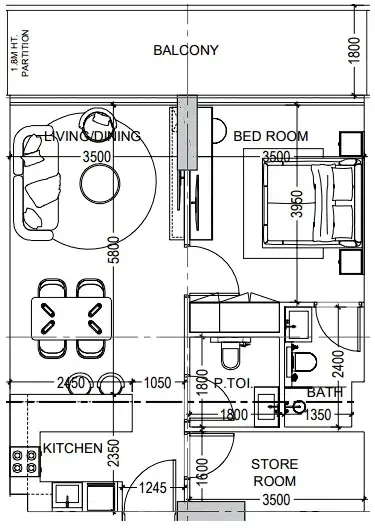 Dugasta Al Haseen Residences 6 floor plan