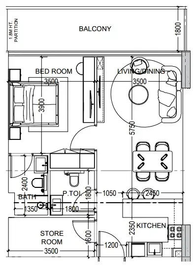 Dugasta Al Haseen Residences 6 floor plan