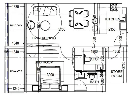 Dugasta Al Haseen Residences 6 floor plan