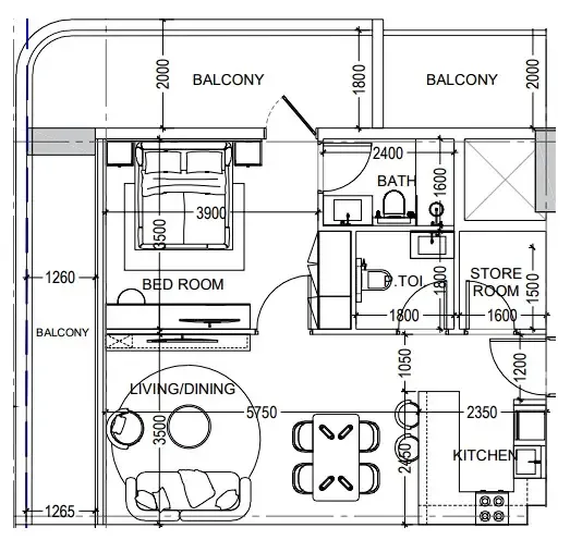 Dugasta Al Haseen Residences 6 floor plan