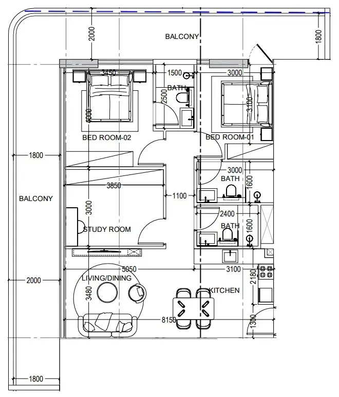 Dugasta Al Haseen Residences 6 floor plan
