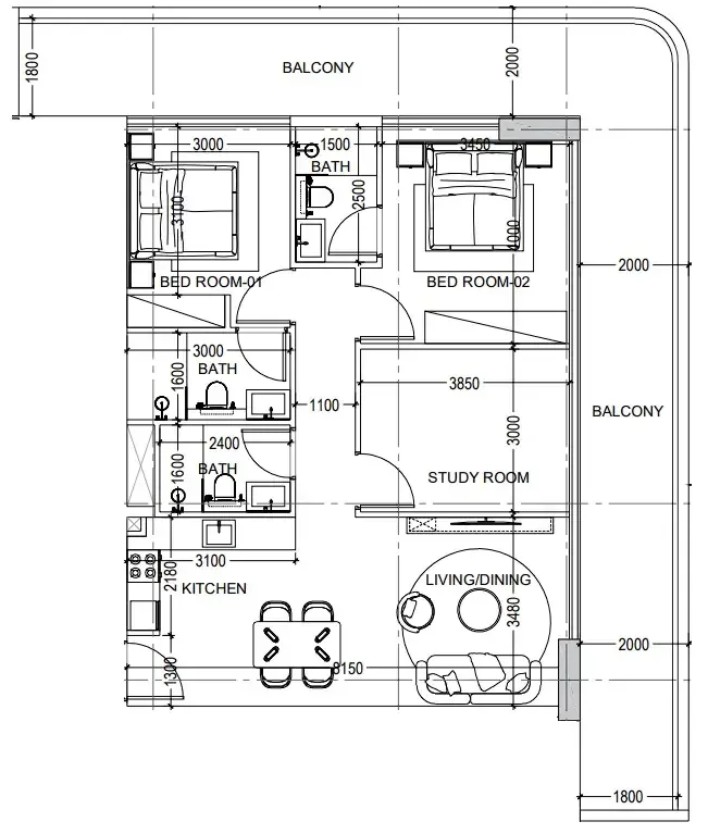 Dugasta Al Haseen Residences 6 floor plan