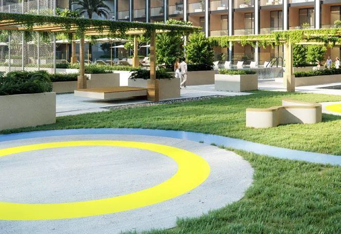 Outdoor Lounge Areas amenity image at Binghatti Elite