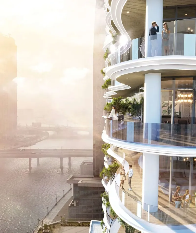 Exterior at Chic Tower in Business Bay Dubai