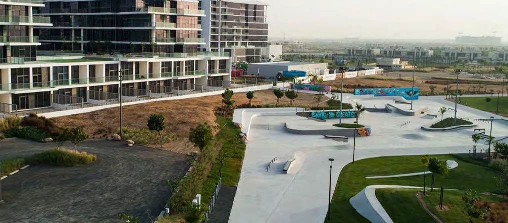 Buzzing Skate Park amenity image at Damac Hills - Golf Town