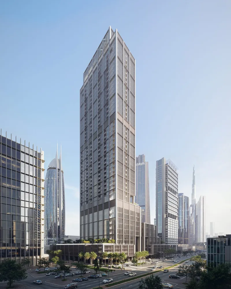 Exterior at DIFC Heights Tower in DIFC (Dubai International Financial Center) Dubai