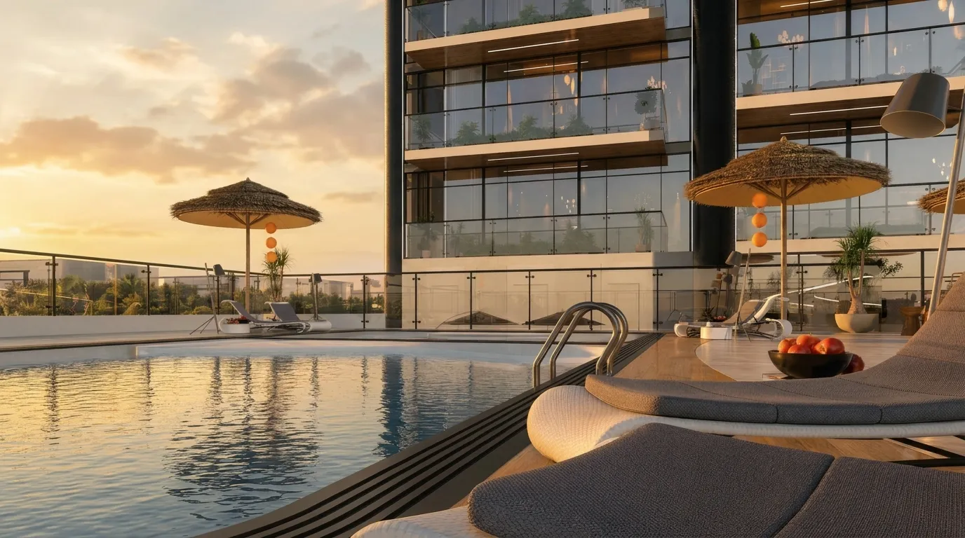 Podium pool amenity image at Empire Jebel Ali