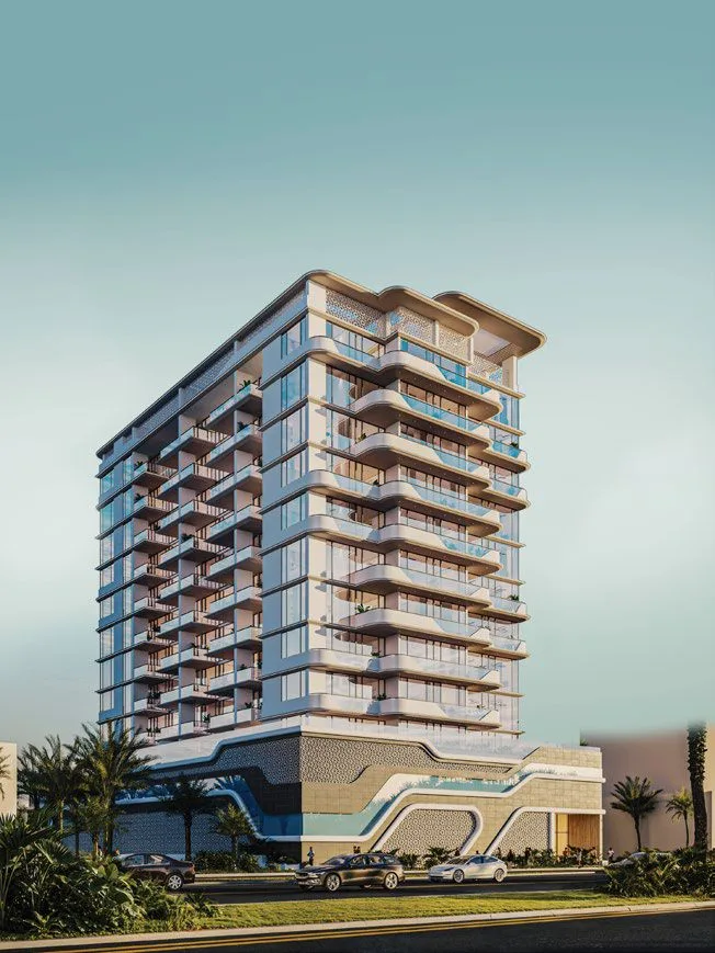 Exterior at Evora Residences in Jebel Ali Village Dubai