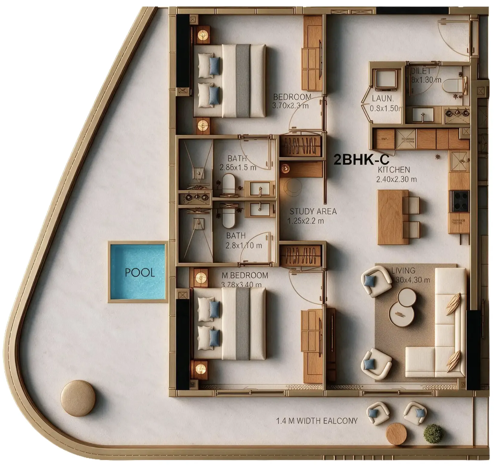Prestige One Developments Golf Place floor plan
