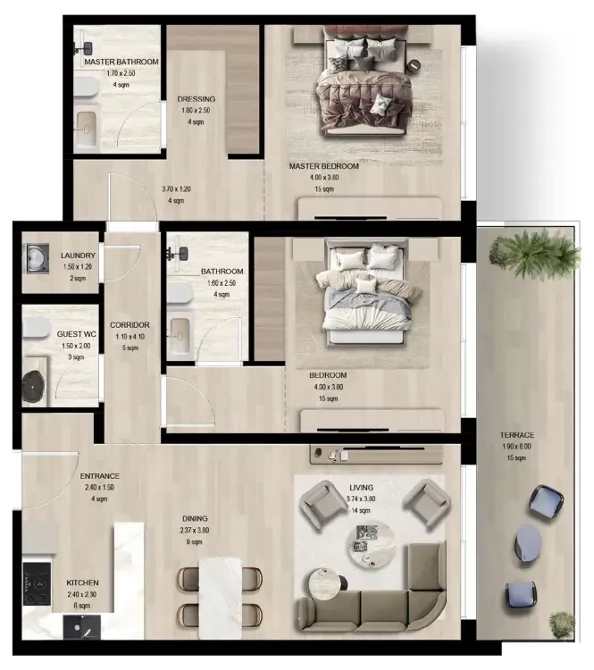 Ohana Developments Manchester City Yas Residences by Ohana floor plan