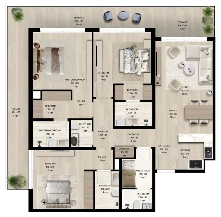 Ohana Developments Manchester City Yas Residences by Ohana floor plan