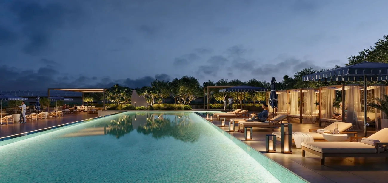Landscaped Podium Deck amenity image at Palace Residences Creek Blue