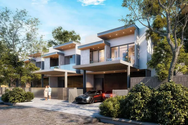 Exterior at Pinewood Estate Homes in Jumeirah Golf Estates Dubai