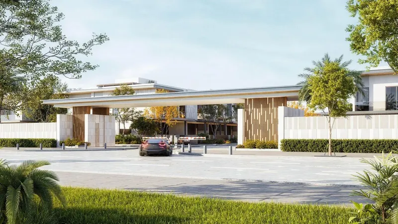 Exterior at Pinewood Estate Homes in Jumeirah Golf Estates Dubai